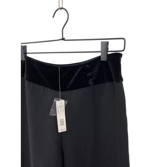 Jared Ross Pants Size 6 Black Culottes Wide Velour Waistline Cocktail Formal NEW - Picture 7 of 12